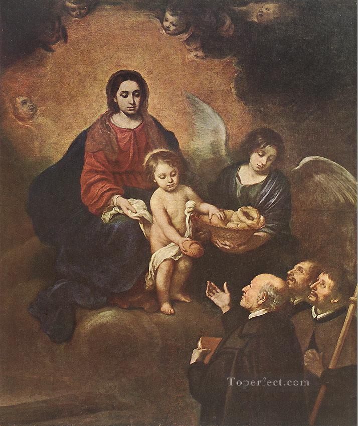 L’Enfant Jésus distribuant du pain aux pèlerins espagnol Bartolome Esteban Murillo Religieuse Christianisme Peintures à l'huile